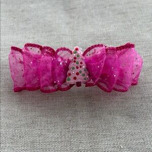 Pink Christmas Tree Hair Clip